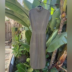 Anthropologie Olive Green Sleeveless Dress